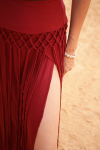 JUPE EN MACRAMÉ WILLOW - ROUGE