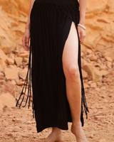 WILLOW MACRAME SKIRT - BLUSH SAND