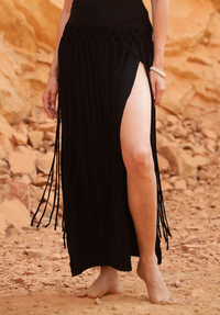 WILLOW MACRAME SKIRT - BLUSH SAND