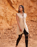 SANDSTONE RUFFLE VEST - SAND