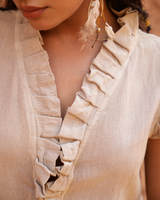 SANDSTONE RUFFLE VEST - SAND
