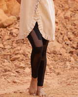 MESH PANEL LEGGINGS - BLACK
