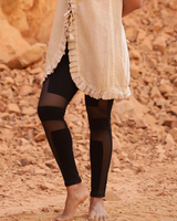 MESH PANEL LEGGINGS - BLACK