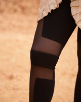 MESH PANEL LEGGINGS - BLACK