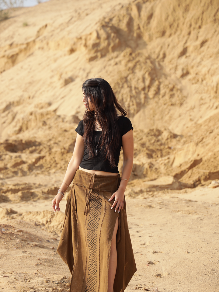 BOHEME PATH SKIRT - KHAKI