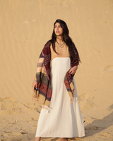 REVERSIBLE MOSAIC CASHMERE SILK SHAWL - MAROON