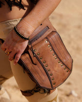 EQUESTRIAN GENUINE LEATHER LEG POCKET BELT
