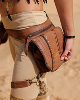 EQUESTRIAN GENUINE LEATHER LEG POCKET BELT