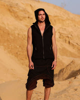 NEO HOODED VEST - BLACK