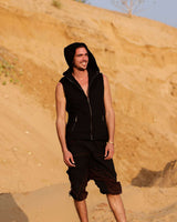 NEO HOODED VEST - BLACK