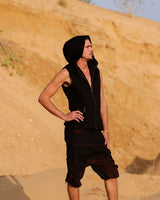 NEO HOODED VEST - BLACK