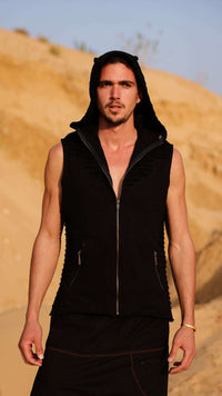 GILET À CAPUCHE NÉO - NOIR