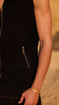 GILET À CAPUCHE NÉO - NOIR