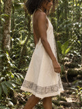 ROBE TRIBALE BRODÉE À LA MAIN - NATUREL