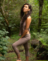 ACRO LEGGINGS WITH BUTTONS - GREY BROWN
