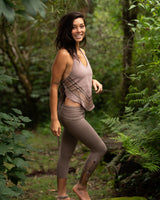 ACRO LEGGINGS WITH BUTTONS - GREY BROWN