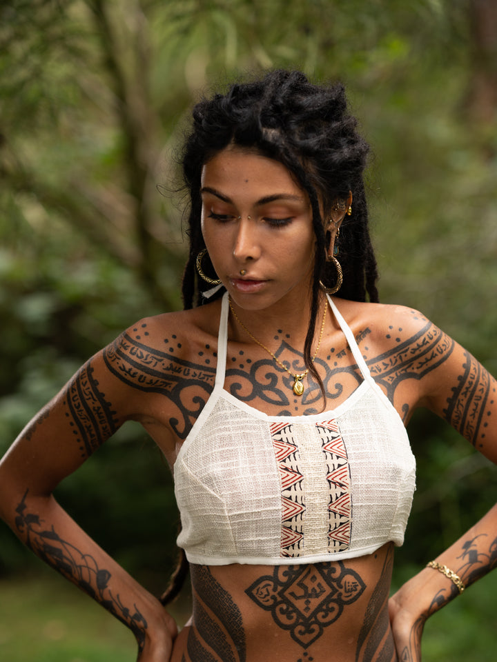 CONNECTION FESTIVAL CROPPED TOP - CREAM