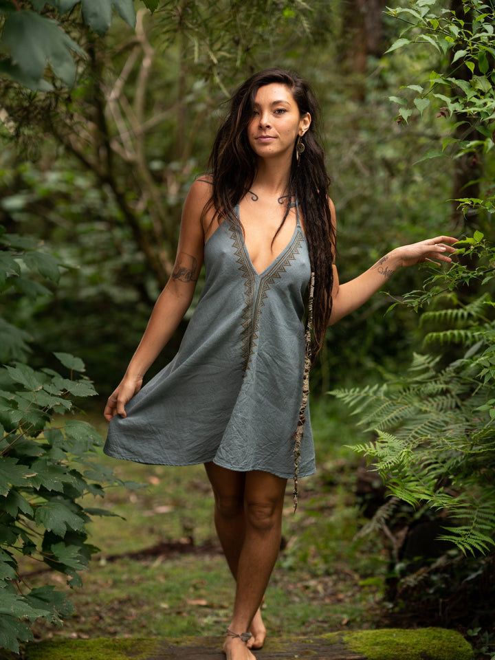 OCEANA DRESS - GREY BLUE