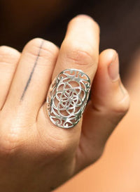 Bohemian Seed of Life Ring - Silver