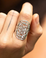 BOHEMIAN SEED OF LIFE RING - SILVER