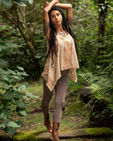 ACRO LEGGINGS WITH BUTTONS - GREY BROWN