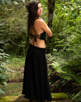 NATURAL COTTON WRAP SKIRT - BLACK