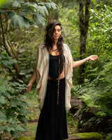 NATURAL COTTON WRAP SKIRT - BLACK