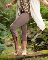 ACRO LEGGINGS WITH BUTTONS - GREY BROWN