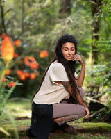 ACRO LEGGINGS WITH BUTTONS - GREY BROWN