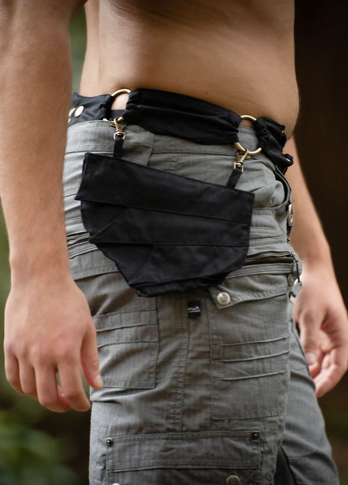 Ceinture de poche en coton végétalien pour hommes - Cadeau gratuit