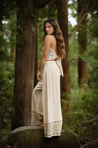 PANTALON LARGE RIVER - SABLE