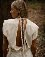 RAW BOHEMIAN FRAYED DRESS - CREAM
