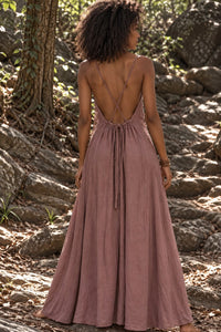 ROBE TRIBALE BRODÉE À LA MAIN - NATUREL