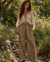 OIL PAINTING SILK PANTS