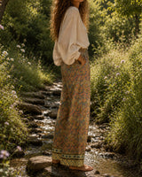 OIL PAINTING SILK PANTS