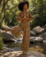 OIL PAINTING SILK PANTS