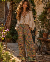 OIL PAINTING SILK PANTS