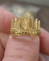 KING'S CROWN RING - BRASS