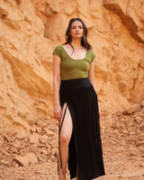 WILLOW MACRAME SKIRT - BLACK