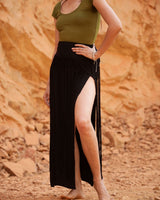 WILLOW MACRAME SKIRT - BLACK