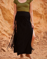 WILLOW MACRAME SKIRT - BLACK