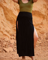 WILLOW MACRAME SKIRT - BLACK
