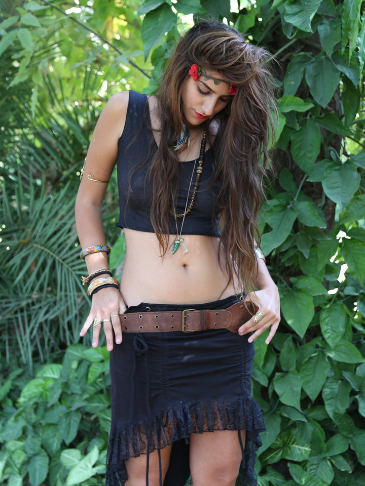 GYPSY CROPPED TOP - BLACK