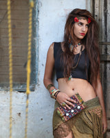 GYPSY CROPPED TOP - BLACK