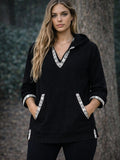 SWEAT À CAPUCHE TRIBAL BRUT - NOIR