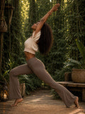 PANTALON DE YOGA EN BAMBOU - BRUN