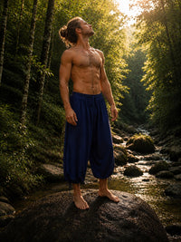 PANTALON DE YOGA EN COTON ERIKO - HOMME - BLEU