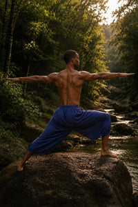 PANTALON DE YOGA EN COTON ERIKO - HOMME - BLEU