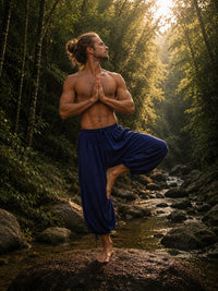 PANTALON DE YOGA EN COTON ERIKO - HOMME - BLEU