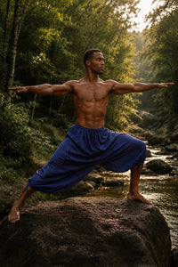 PANTALON DE YOGA EN COTON ERIKO - HOMME - BLEU